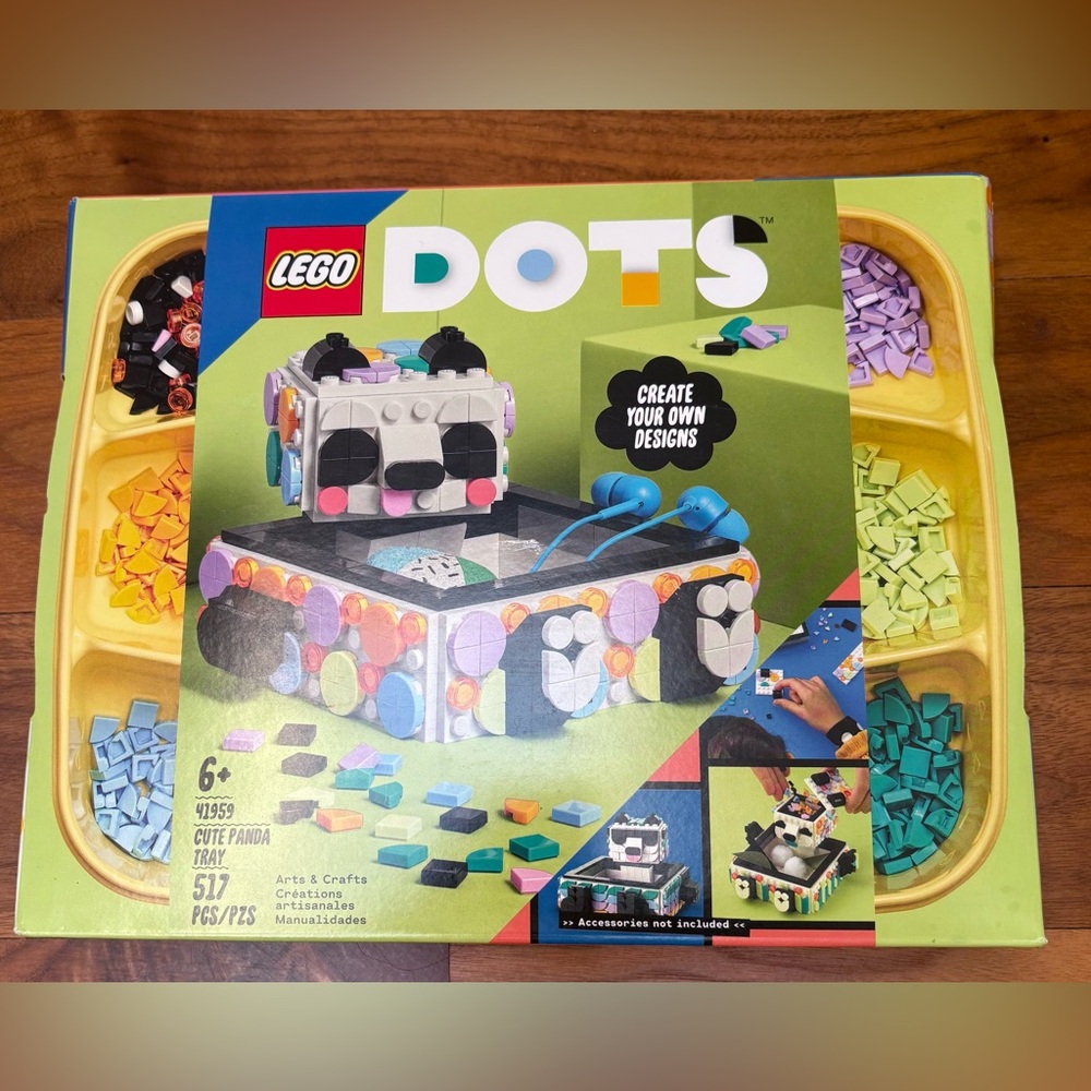 LEGO DOTS Panda Tray Set - Black, White, Blue